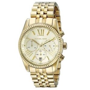 MK Lexington Stainless Steel Gold Dial Analog